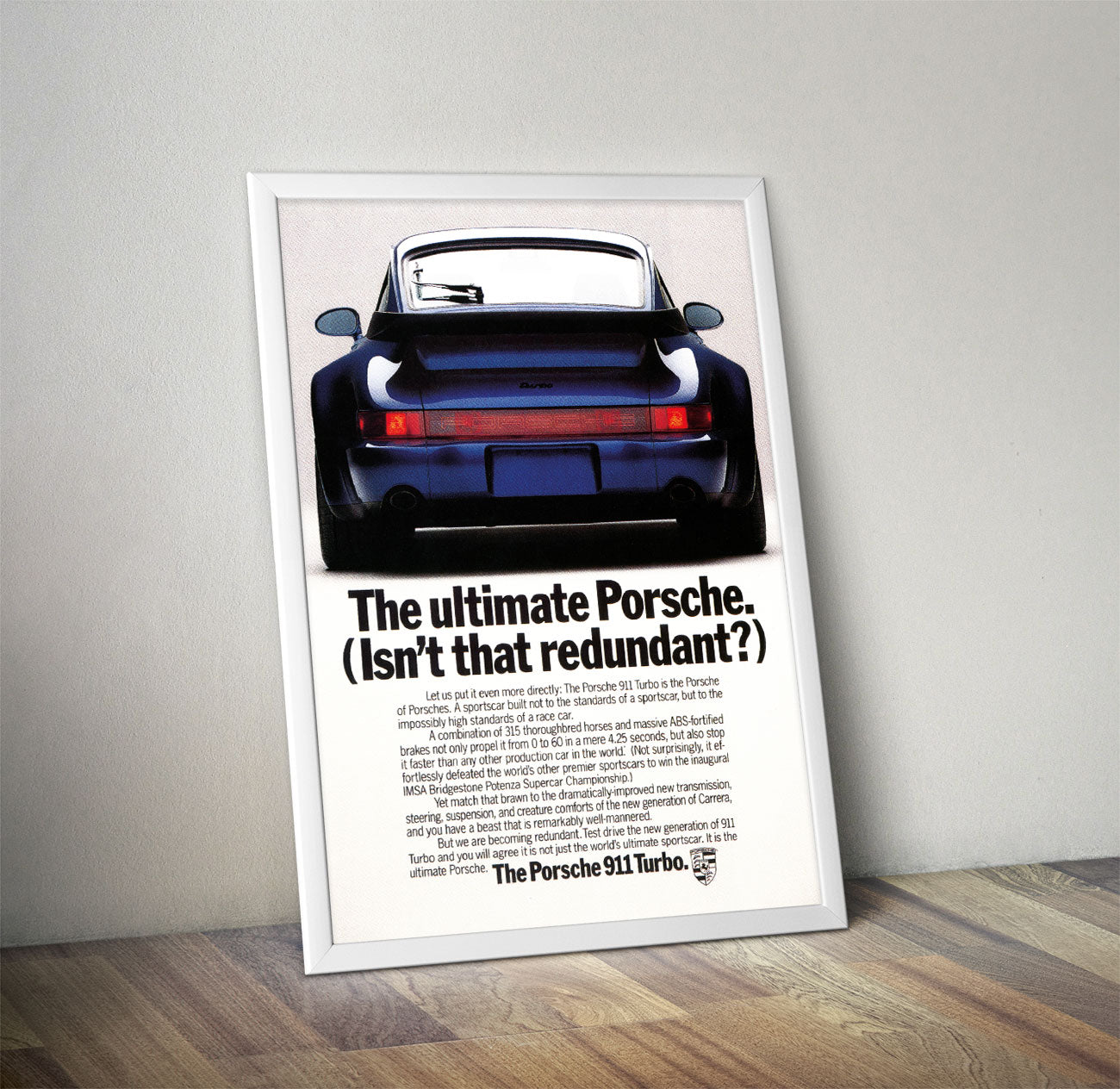 Porsche 964 Turbo Vintage Ad Poster