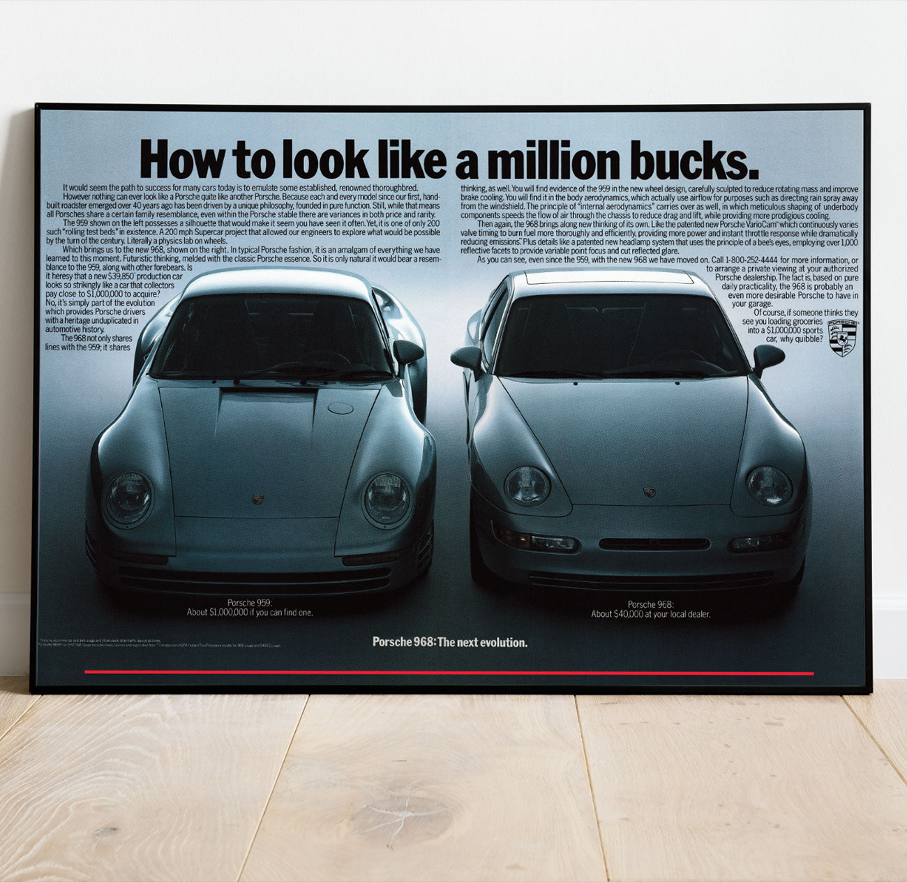 Porsche 968 / Porsche 959 Vintage Poster