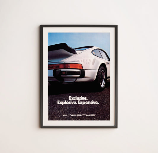 Porsche 911 930 Turbo Ad Vintage Poster