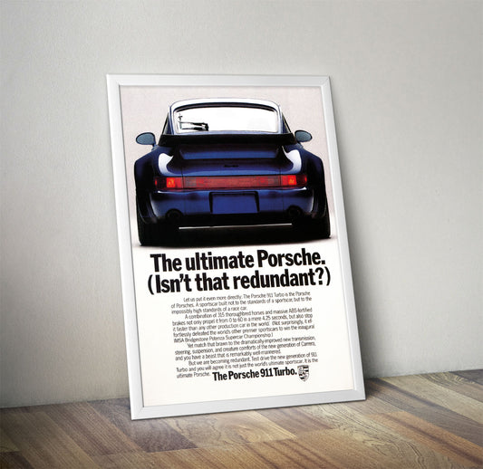 Porsche 964 Turbo Vintage Ad Poster