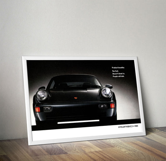 Porsche 911 Carrera 964 Vintage Ad Poster