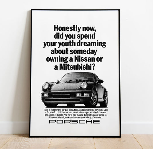 Porsche 964 Iconic Vintage Poster