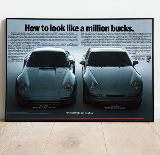 Porsche 968 / Porsche 959 Vintage Poster