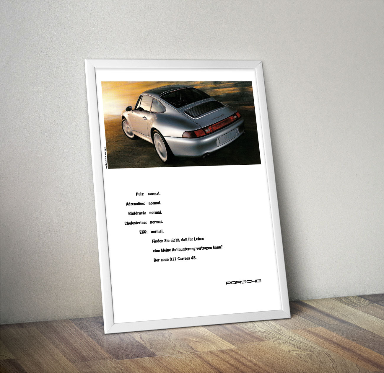 Porsche 911 Carrera 993 Vintage Ad Poster