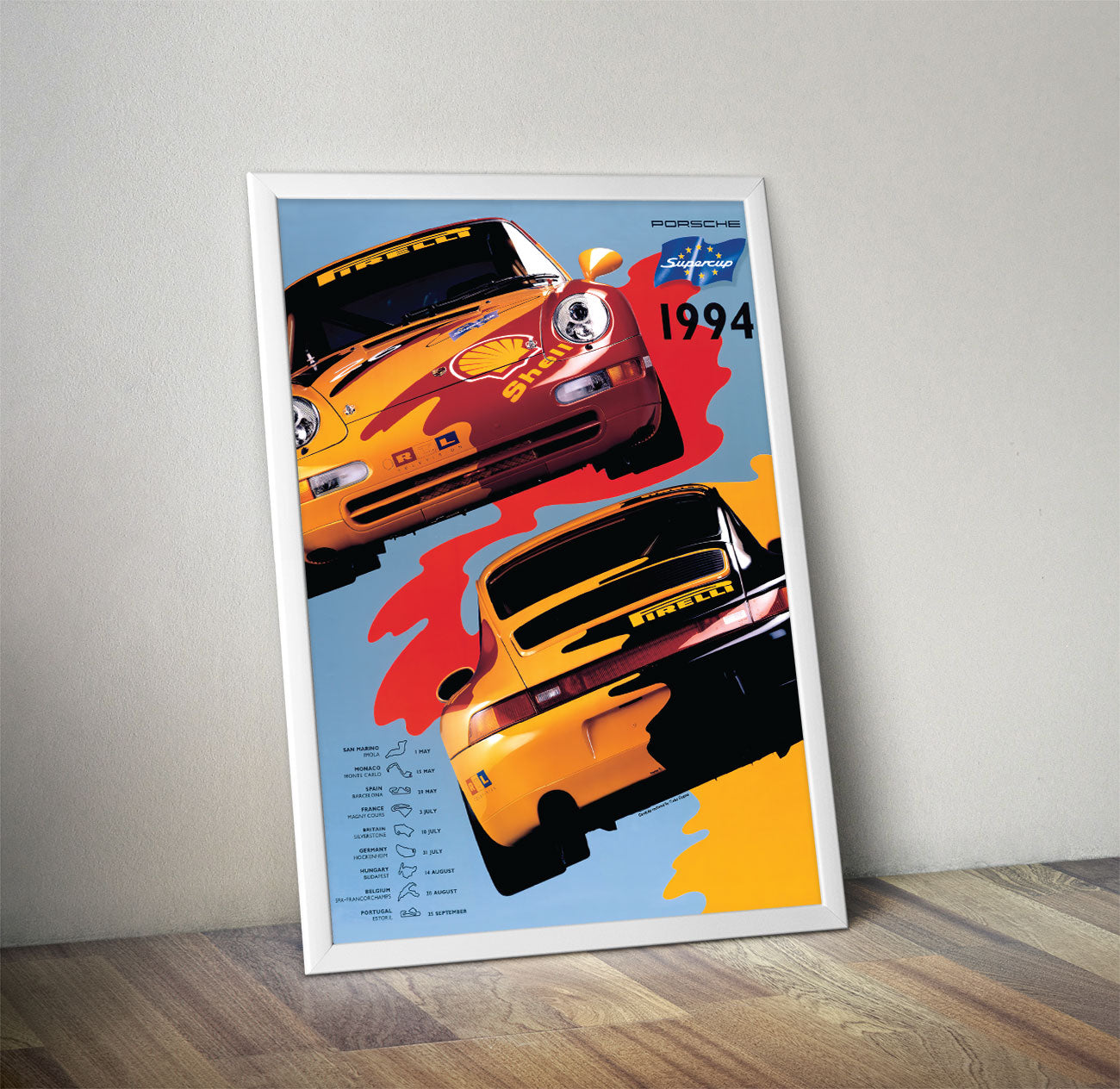 Porsche 911 993 Supercup 1994 Vintage Poster