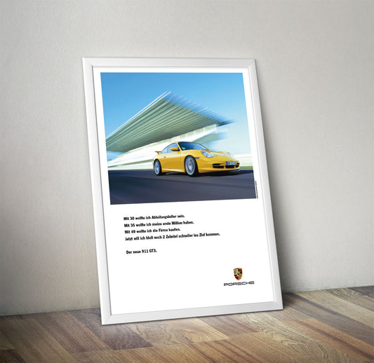 Porsche 911 Carrera 996 GT3 Vintage Ad Poster