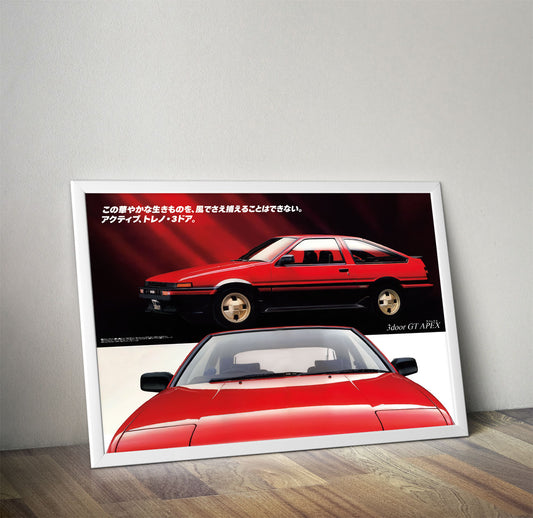 Toyota AE86 Sprinter Trueno Vintage Poster