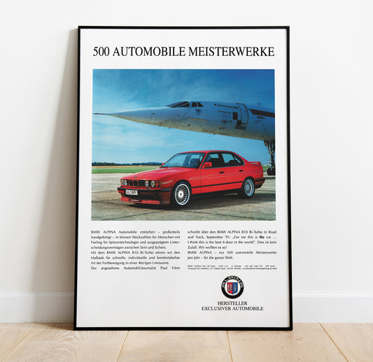 Alpina B10 Biturbo x Concorde Vintage Poster