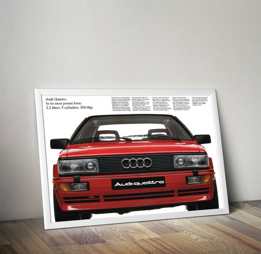Audi Quattro Coupé Vintage Poster
