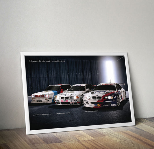 BMW M3 History Celebration Poster (E30, E36, E46)