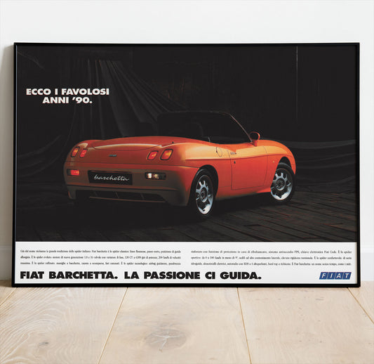 Fiat Barchetta Vintage Poster