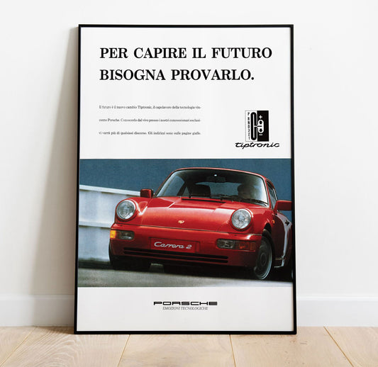 Porsche 964 Carrera 2 Vintage Poster