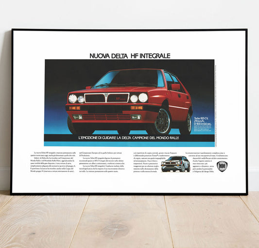 Lancia Delta HF Vintage Poster