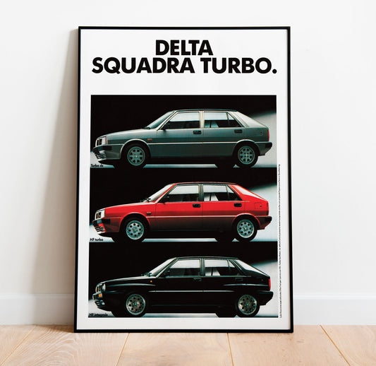 Lancia Turbo Delta Vintage Poster
