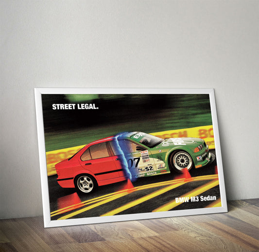 BMW M3 E36 Ad Vintage Poster