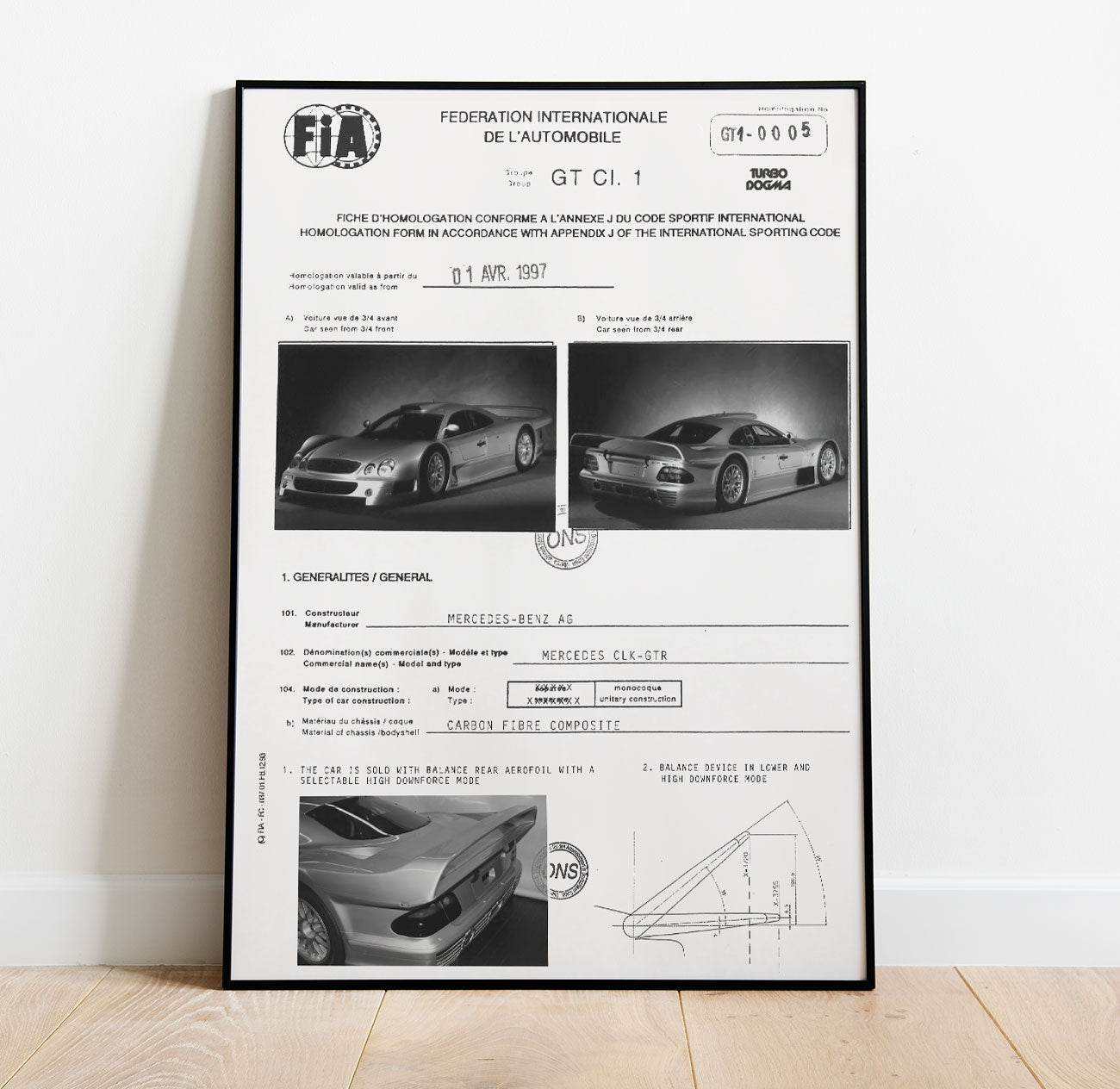 Mercedes CLK GTR - FIA Homologation Poster