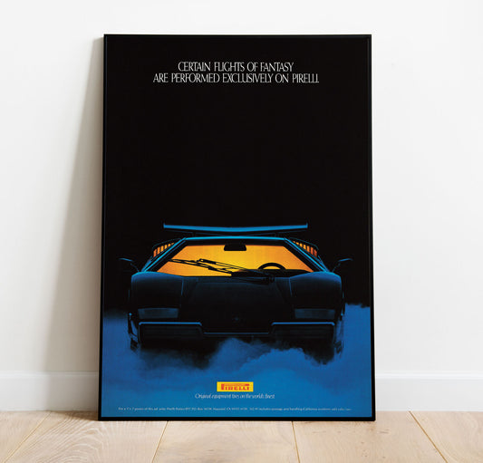 Lamborghini Countach Pirelli Vintage Poster