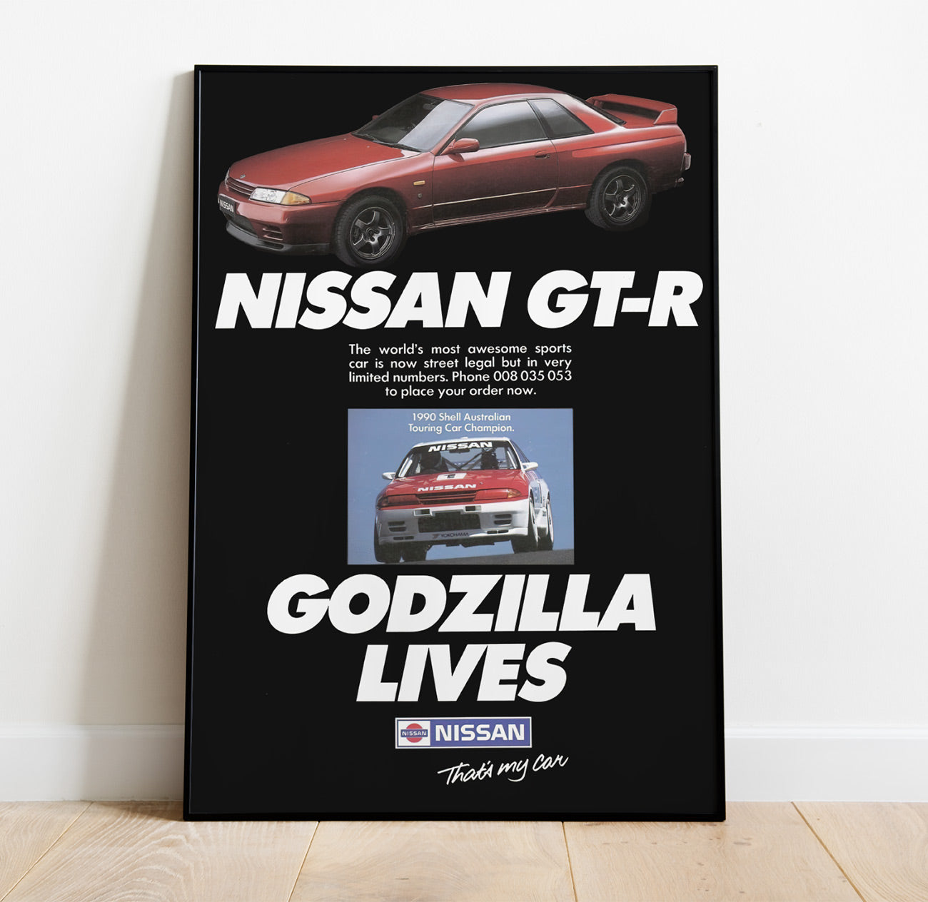 Nissan Skyline GT-R R32 Godzilla Vintage Poster