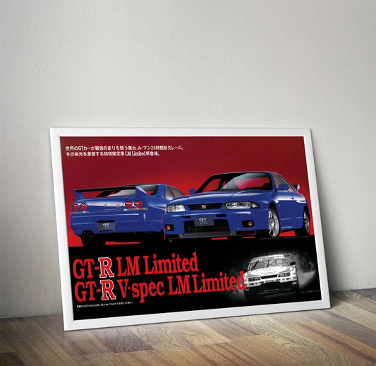 Nissan Skyline GT-R R33 LM Limited Vintage Poster