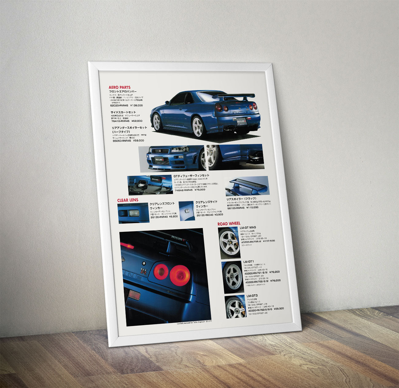 Nissan Skyline GT-R R34 Aero Parts Vintage Poster
