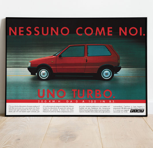 Fiat Uno Turbo I.E Vintage Poster