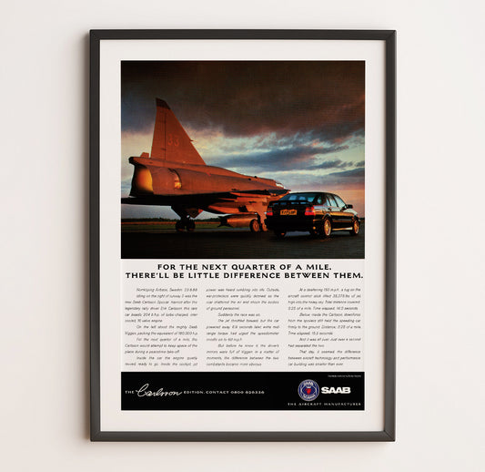 Saab Viggen x Saab 9000 Carlsson Vintage Poster