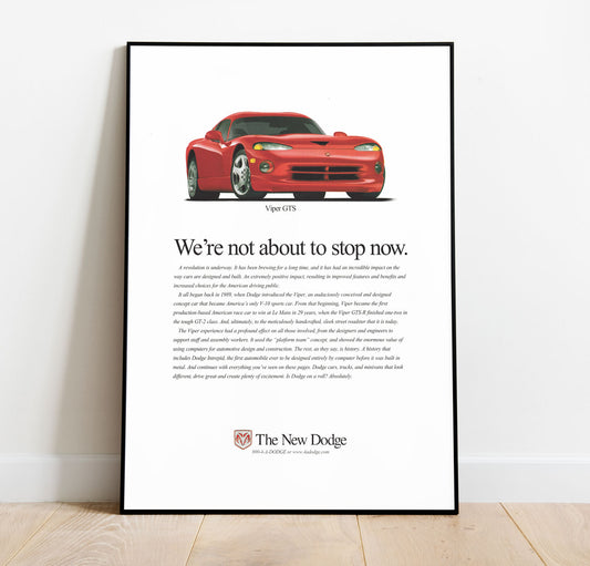 Viper GTS Vintage Poster