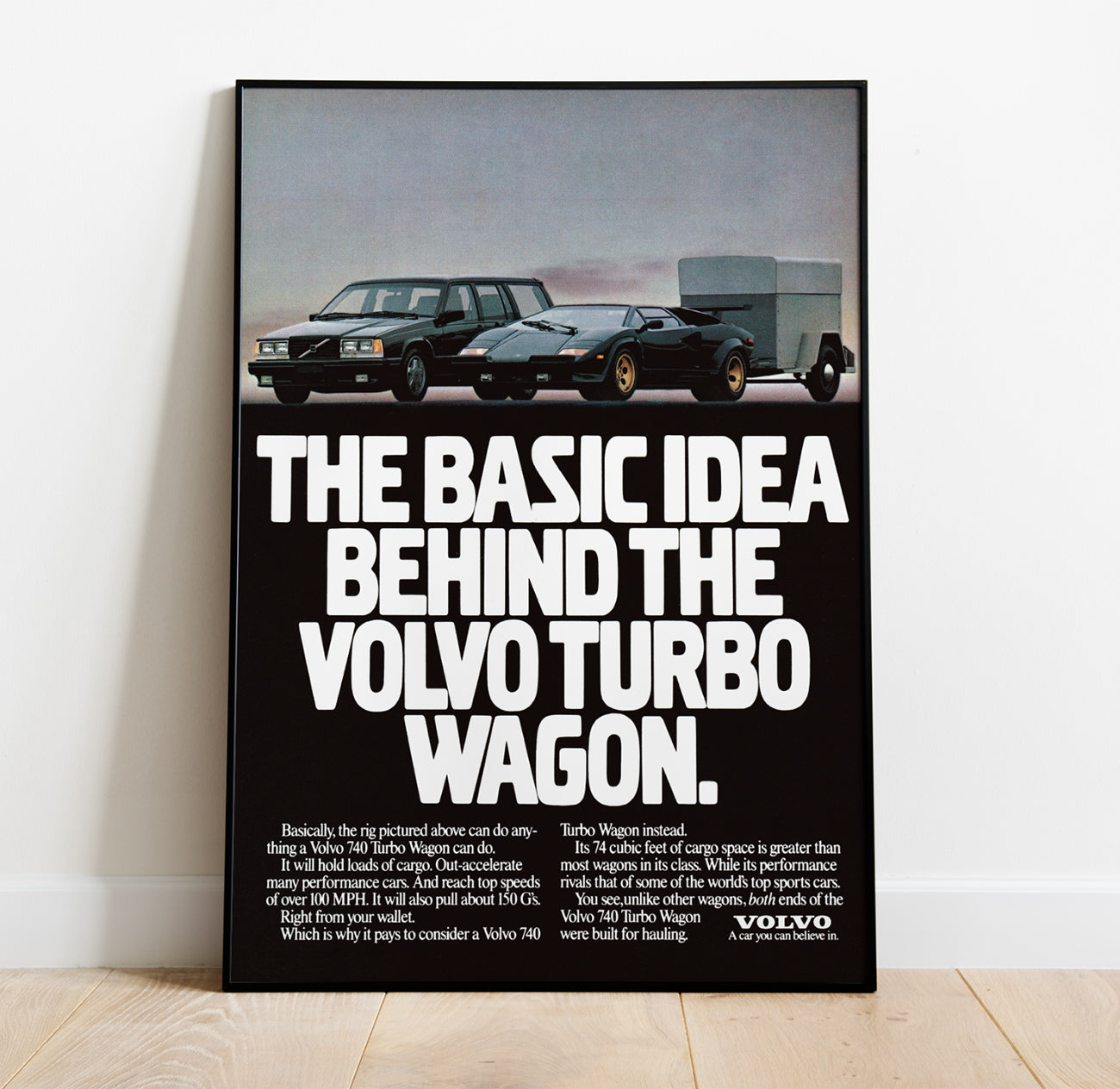 Volvo Turbo Wagon x Lamborghini Vintage Poster