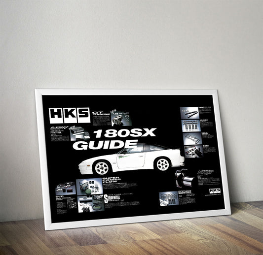 Nissan 180SX HKS Tuneup Vintage Ad Poster