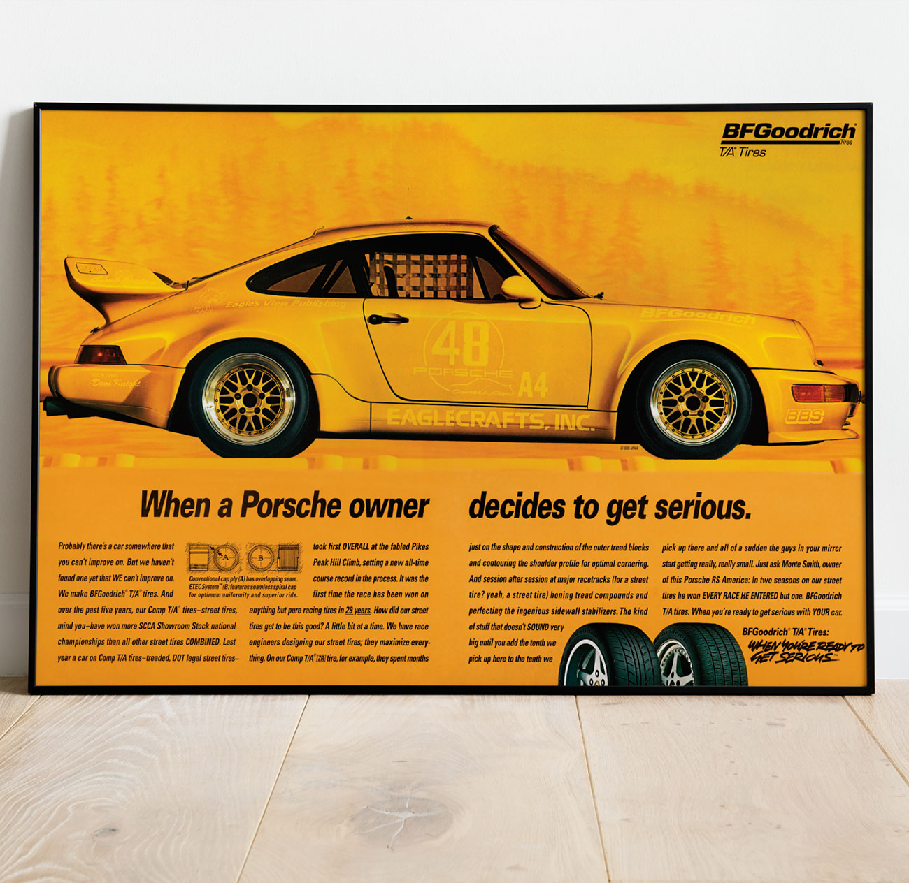Porsche 911 RS Yellow Limited Poster