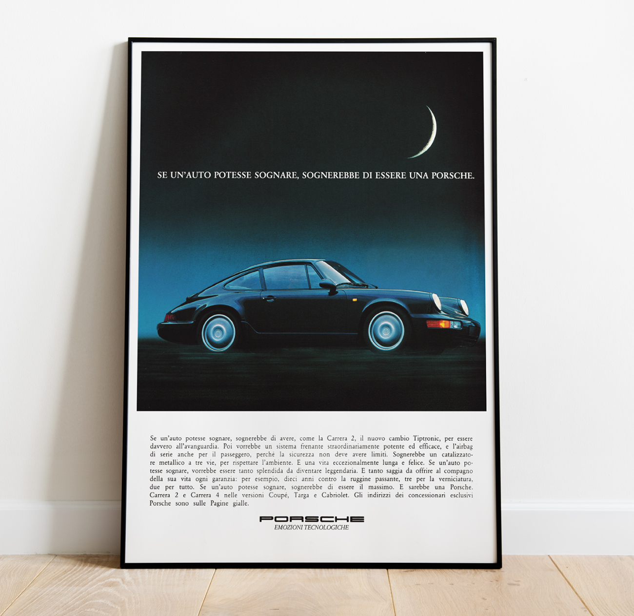 Porsche 964 Carrera 2 Vintage Poster - Turbo Dogma