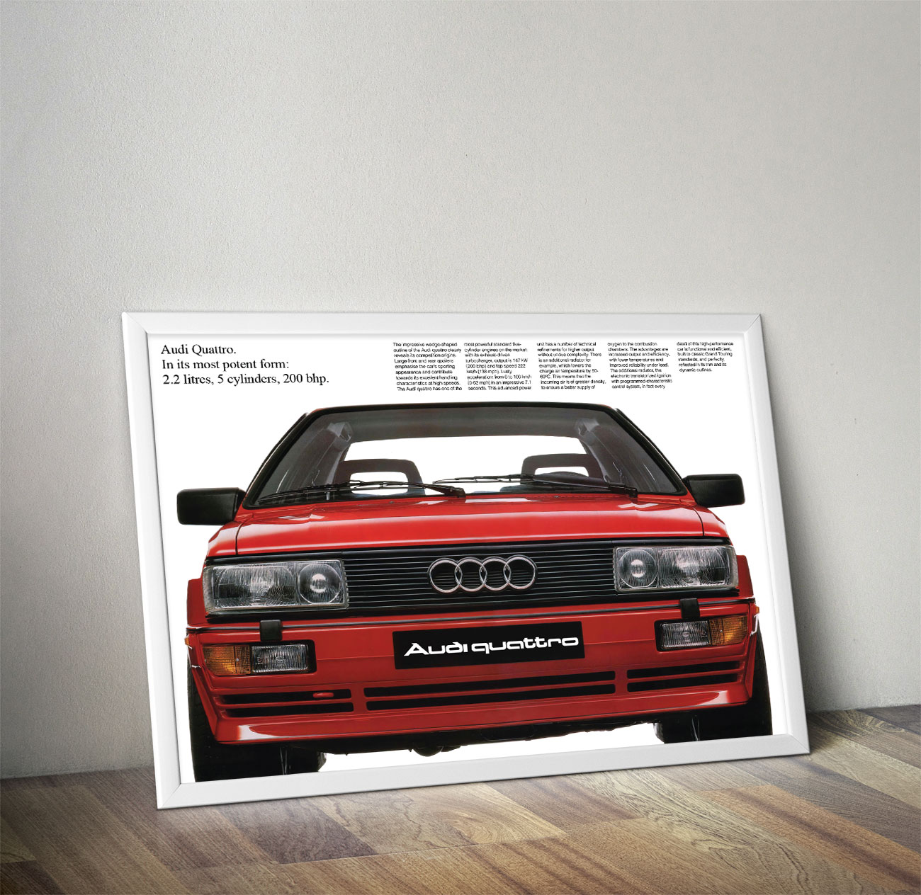 Audi Quattro Coupé Vintage Poster - Turbo Dogma
